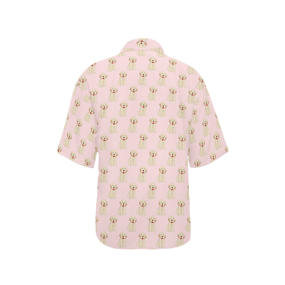 Golden Retriever Pattern Print Design 02 Women's All Over Print Hawaiian Shirt