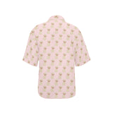 Golden Retriever Pattern Print Design 02 Women's All Over Print Hawaiian Shirt