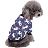 Hand drawn cute unicorn star planet All Over Print Pet Dog Round Neck Fuzzy Shirt