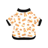 Brown pomeranian pattern All Over Print Pet Dog Round Neck Fuzzy Shirt
