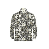 Gear Pattern Print Design 02 Men's Long Sleeve Polo Shirt