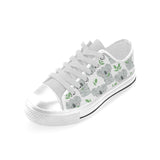 Hand drawn Koala leaves pattern Men's Low Top Canvas Shoes White