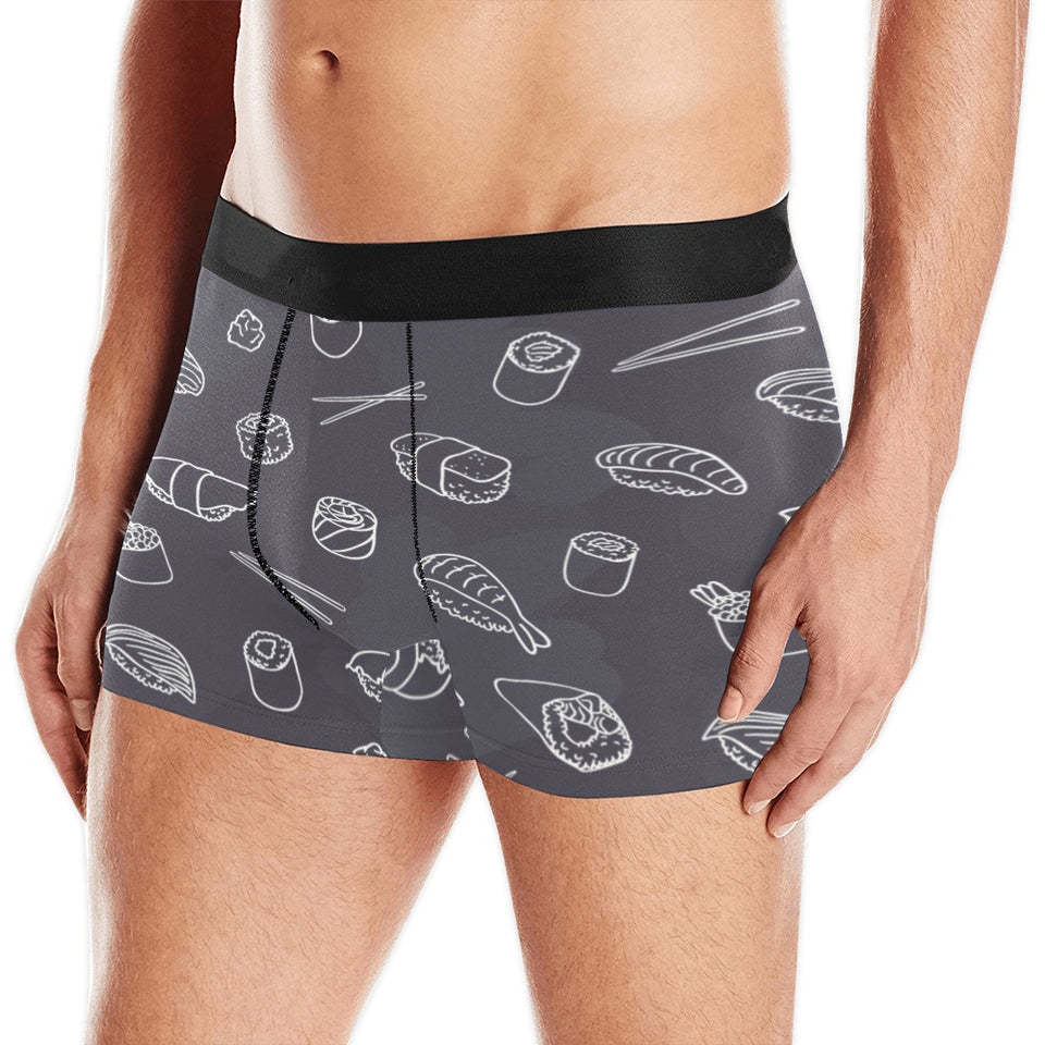 sushi pattern black background Men's All Over Print Boxer Briefs Men's Underwear