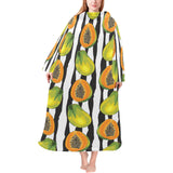 papaya design pattern Blanket Robe with Sleeves