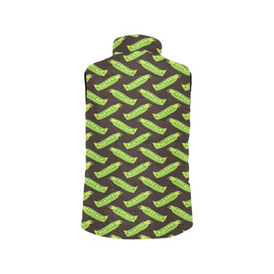 Green Peas Pattern Print Design 05 Men's Padded Vest