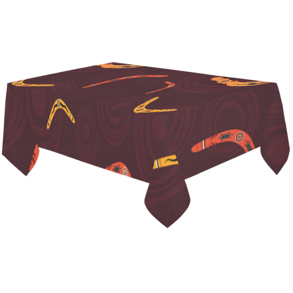 Boomerang Australian aboriginal ornament circle bl Tablecloth