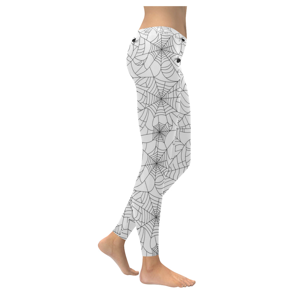 Spider web cobweb pattern white background Women's Legging Fulfilled In US