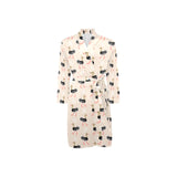 Ostrich Pattern Print Design 05 Men's Long Sleeve Belted Night Robe