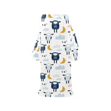 Cute sleeping sheep moon cloud pattern Blanket Robe with Sleeves