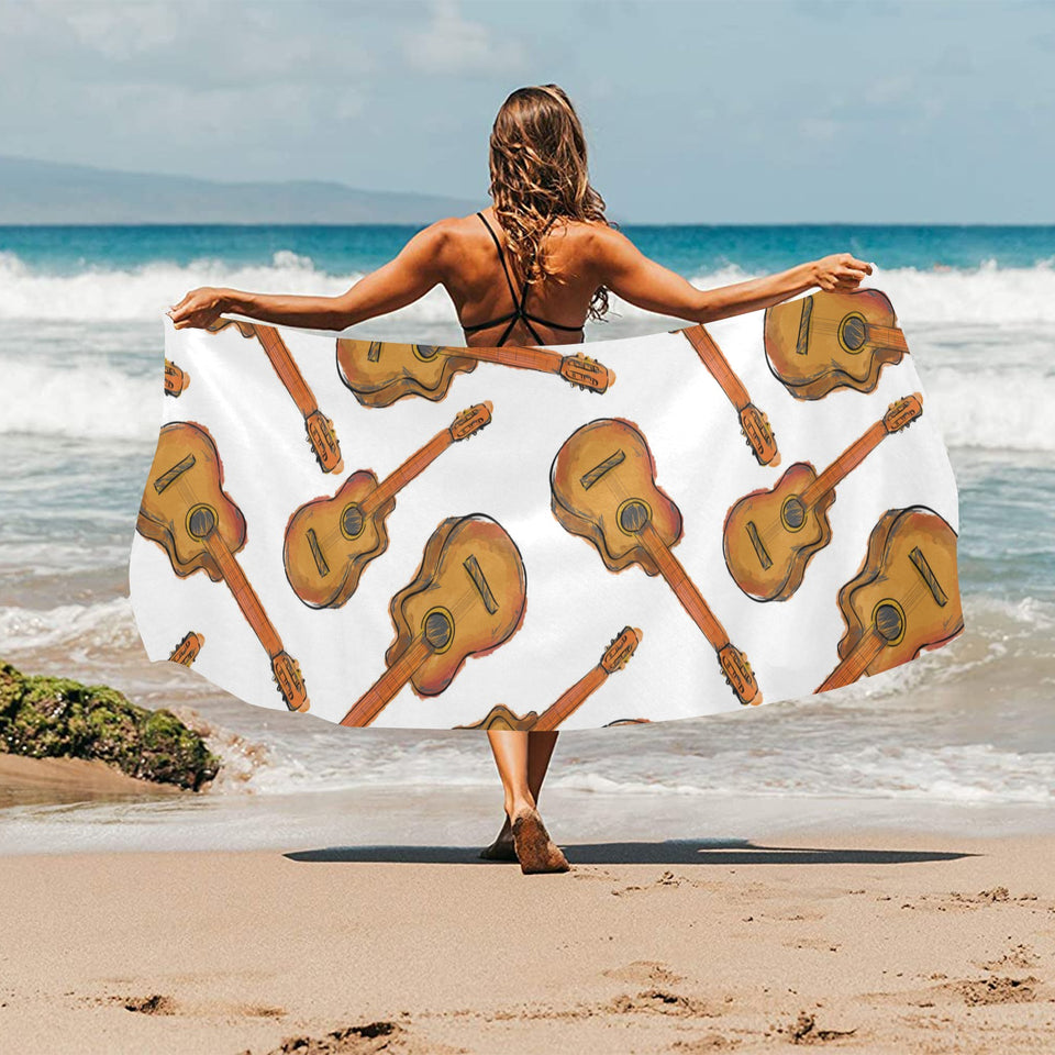 Paint Guitar Pattern Beach Towel
