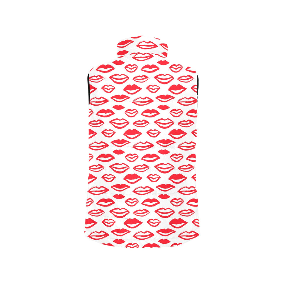 Lips Pattern Print Design 05 Men's Padded Vest