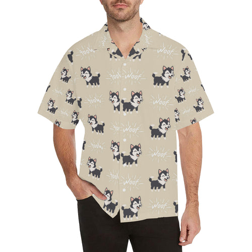 Cute Siberian Husky Men's All Over Print Hawaiian Shirt