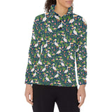 Pelican Pattern Print Design 05 Women's Long Sleeve Polo Shirt