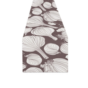 Garlic bulb dark background Table Runner