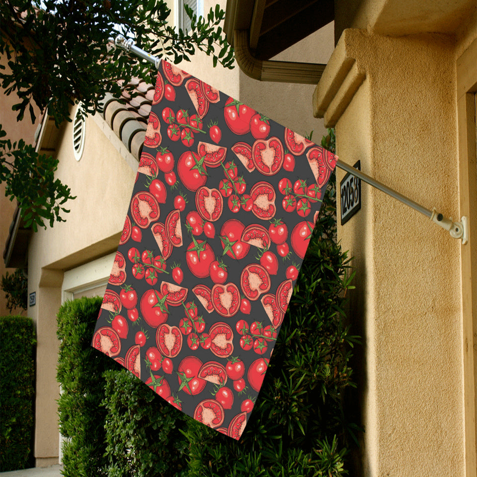 Tomato black background House Flag Garden Flag