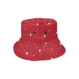 Christmas tree star snow red background Unisex Bucket Hat