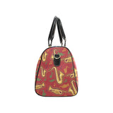 Saxophone cornet pattern red background Travel Bag