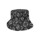 Garlic pattern black background Unisex Bucket Hat