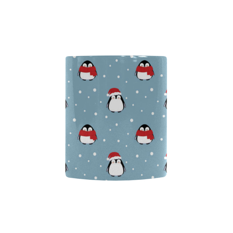 Cute penguin christmas snow pattern Morphing Mug Heat Changing Mug