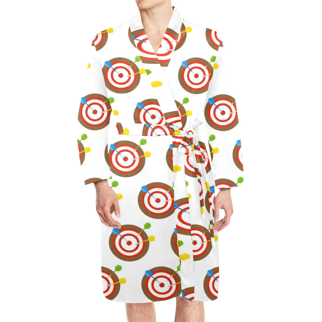 Darts Pattern Print Design 04 Men's Long Sleeve Belted Night Robe