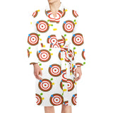 Darts Pattern Print Design 04 Men's Long Sleeve Belted Night Robe