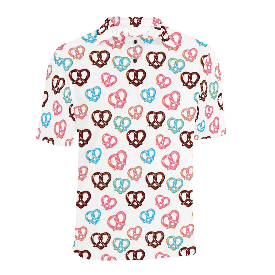 Pretzels Pattern Print Design 04 Men's All Over Print Polo Shirt