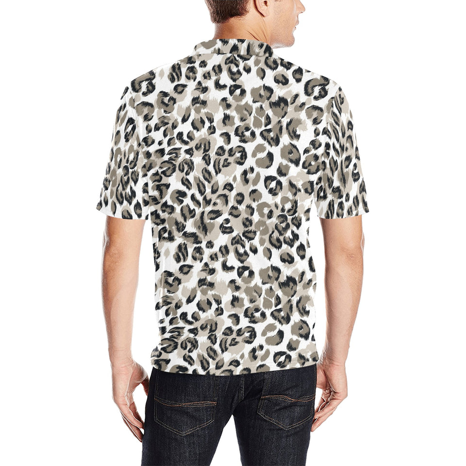 Leopard skin print pattern Men's All Over Print Polo Shirt