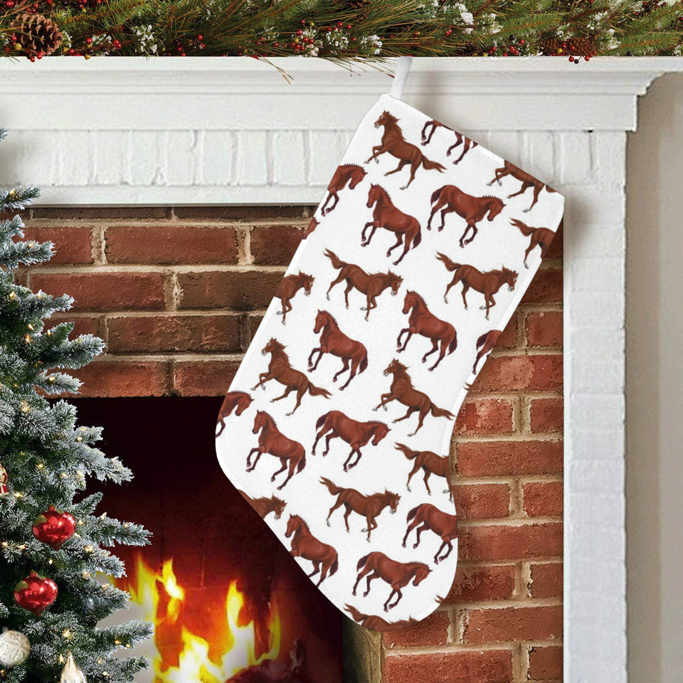 Horses running pattern background Christmas Stocking