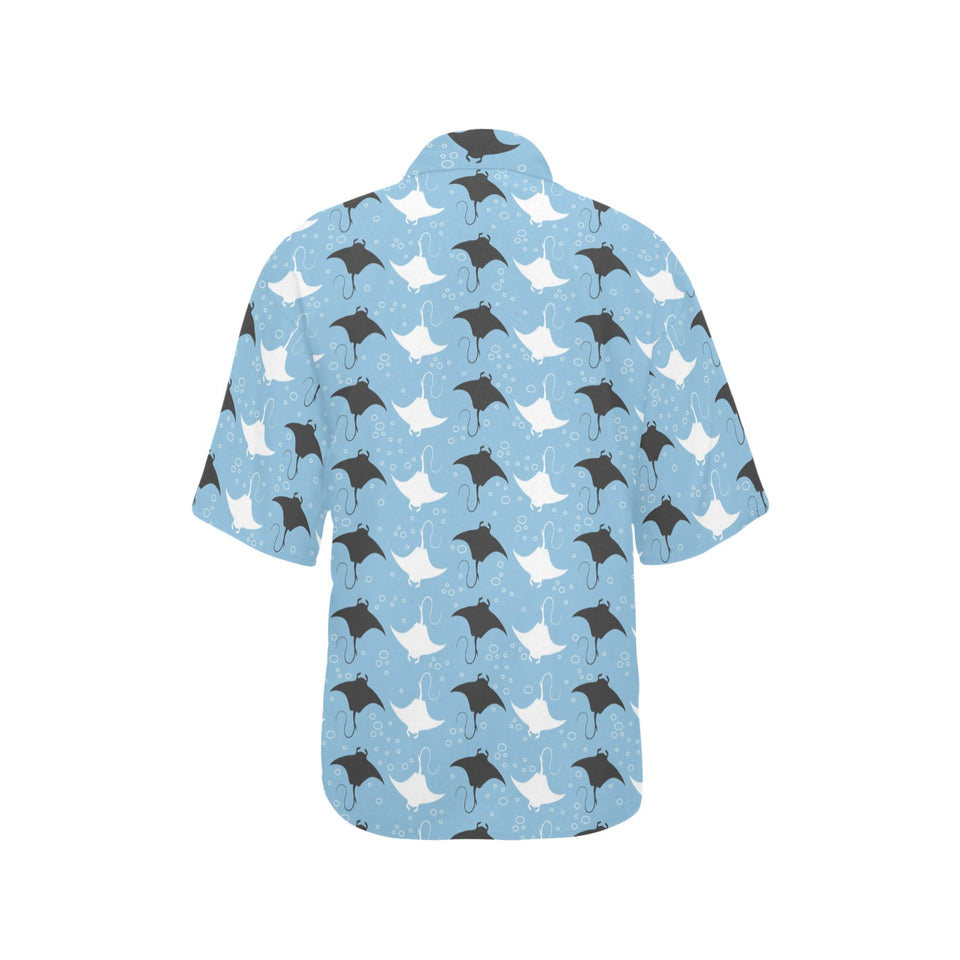 Stingray Pattern Print Design 03 Women's All Over Print Hawaiian Shirt