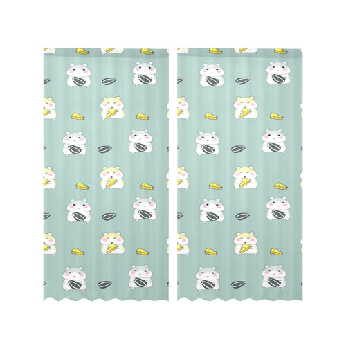 Cute hamster cheese pattern Gauze Curtain