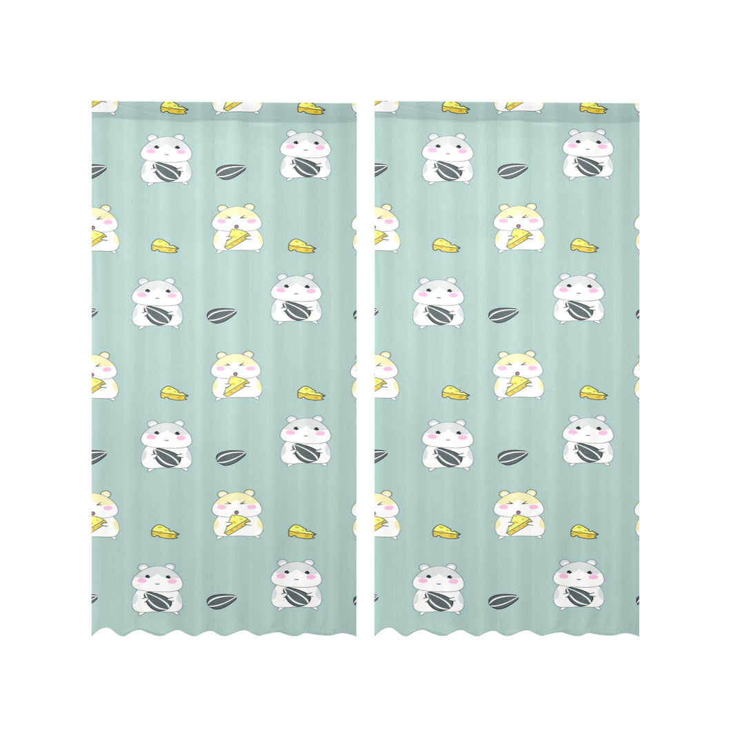 Cute hamster cheese pattern Gauze Curtain