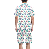 Tea pots Pattern Print Design 05 Men's V-Neck Short Pajama Set