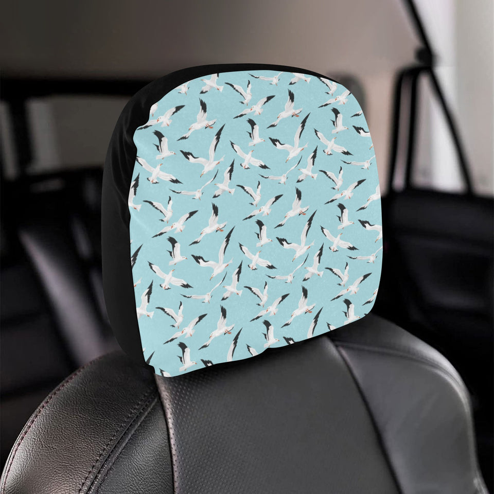 Seagull Pattern Print Design 01 Car Headrest Cover