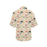 Mustache Beard Pattern Print Design 03 Women's All Over Print Hawaiian Shirt