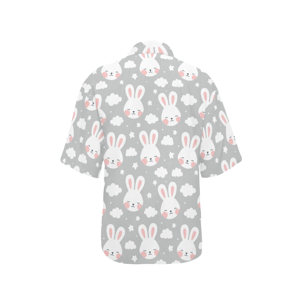 Rabbit cloud Pattern Women's All Over Print Hawaiian Shirt