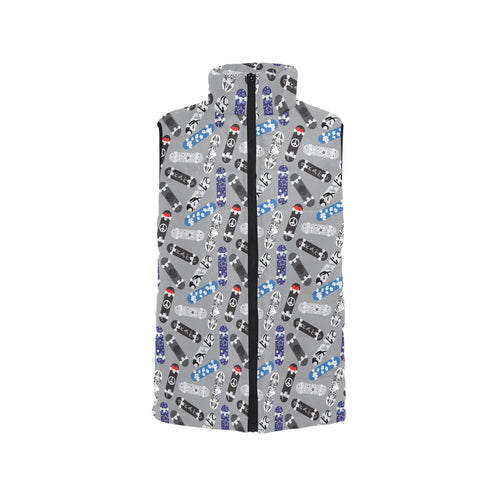 Skate Board Pattern Print Design 03 Men's Padded Vest