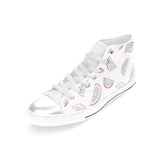 dragon fruit pattern Women's High Top Canvas Shoes White