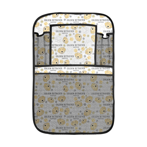 Golden Retriever Pattern Print Design 04 Car Seat Back Organizer