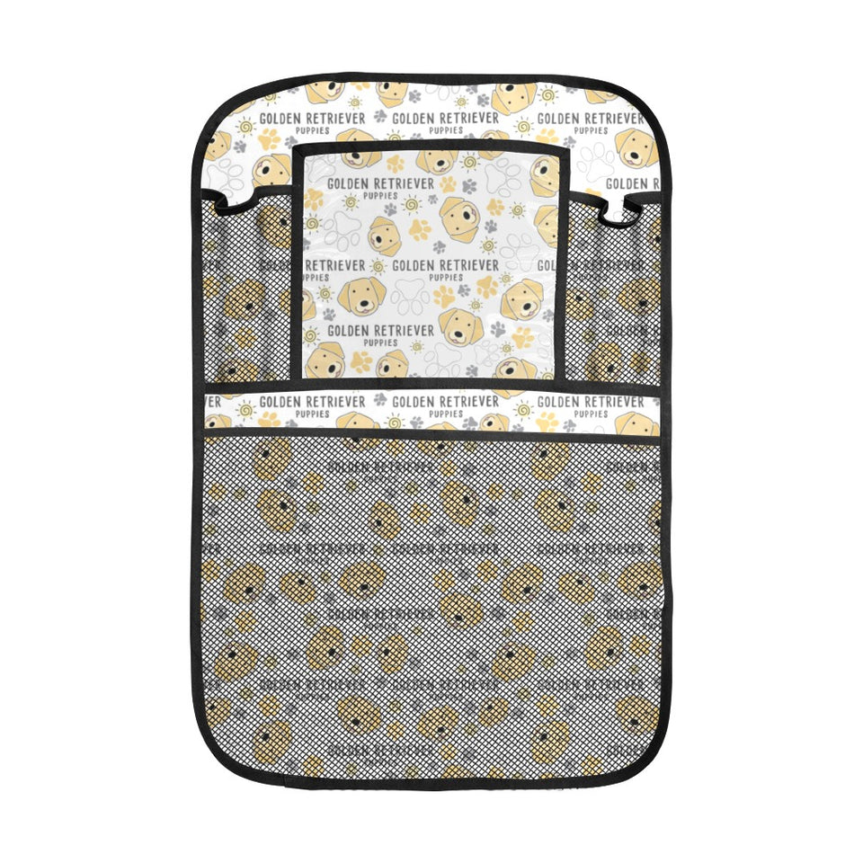 Golden Retriever Pattern Print Design 04 Car Seat Back Organizer