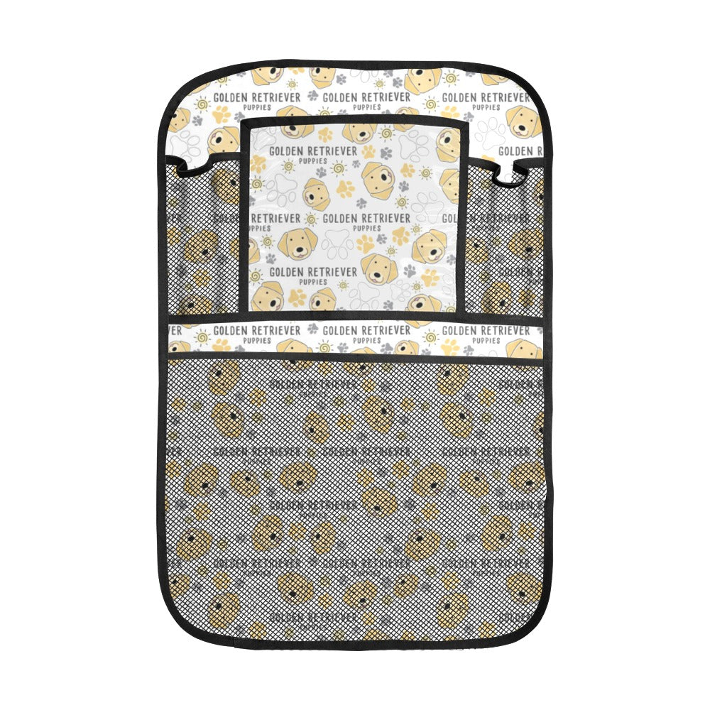 Golden Retriever Pattern Print Design 04 Car Seat Back Organizer