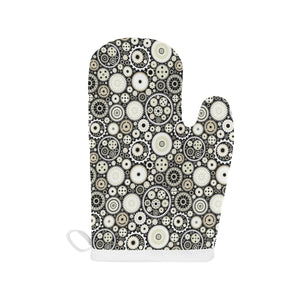 Gear Pattern Print Design 02 Heat Resistant Oven Mitts