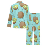 Kiwi blue background Men's Long Pajama Set
