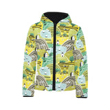 Hand drawn windmill pattern Kids' Boys' Girls' Padded Hooded Jacket