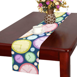 Colorful clock background Table Runner