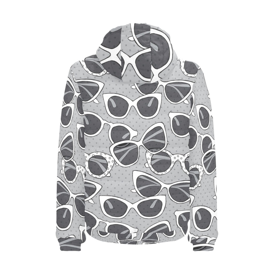 Sun Glasses Pattern Print Design 04 Men's Padded Hooded Jacket
