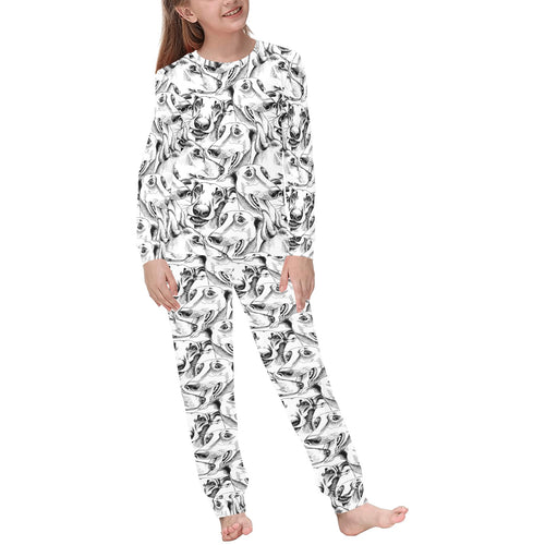 Greyhound Pattern Print Design 01 Kids' Boys' Girls' All Over Print Pajama Set