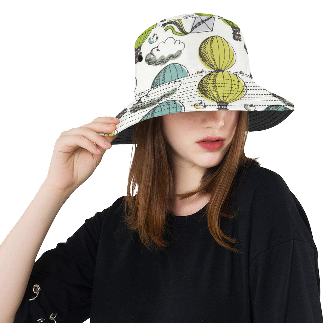 Hot Air Balloon Bird Cloud Pattern Unisex Bucket Hat