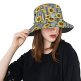 sunflowers ribbon background Unisex Bucket Hat