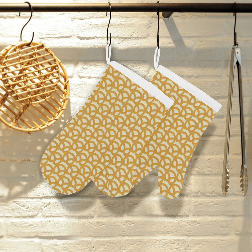 Pretzels Pattern Print Design 01 Heat Resistant Oven Mitts