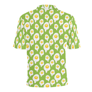 Fried Eggs Pattern Print Design 01 Men's All Over Print Polo Shirt